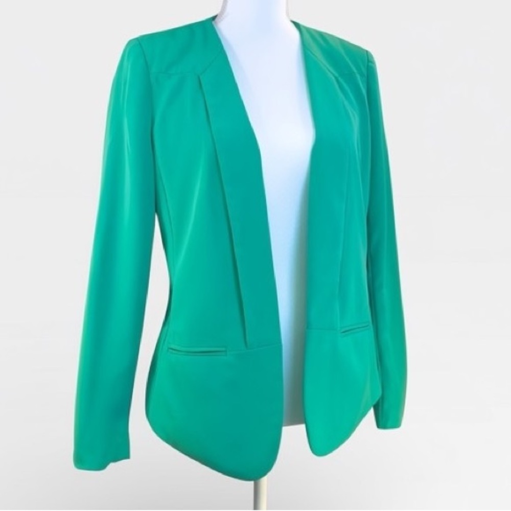 Attention Vibrant Green Women's Open Front Blazer Jacket US 10 Medium